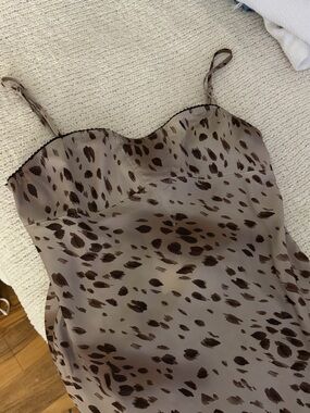 Jenni Taupe Frankie's Bikini Slip Dress with Brown Leopard Spots